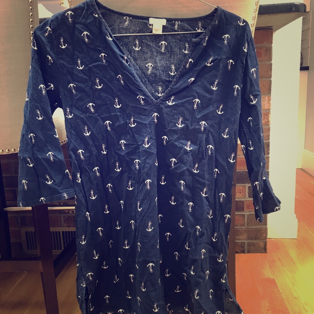 Jcrew navy beach tunic/ small